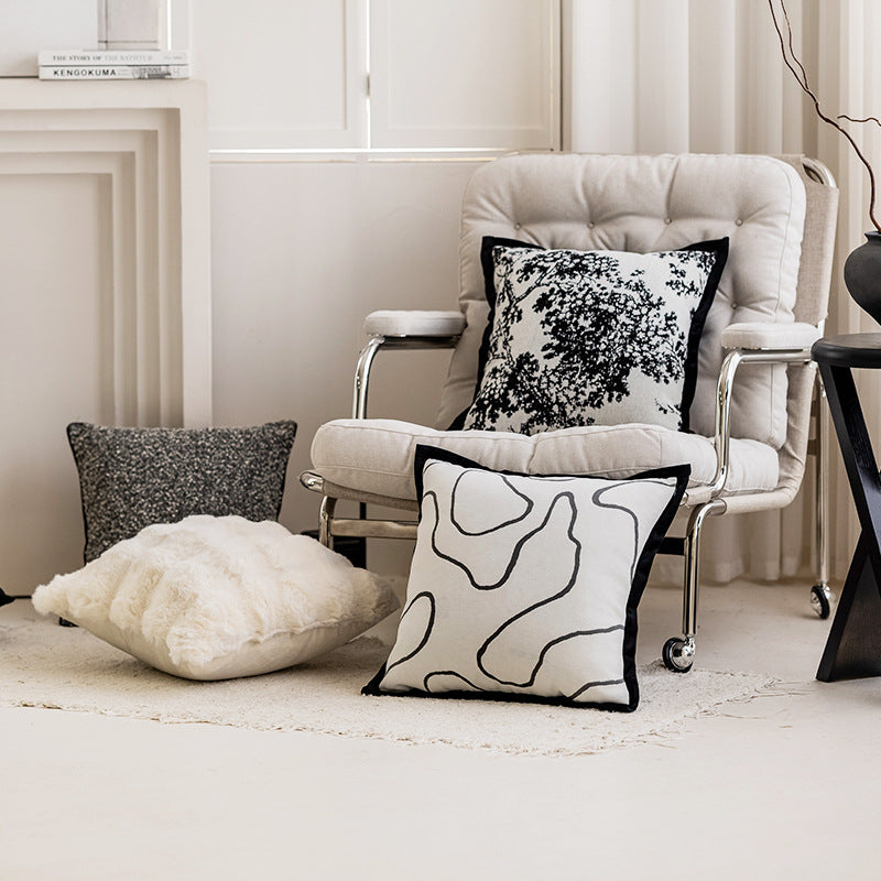 Minimalist Black - White Art Pillow Set | Mixed Sizes | Wabi - Sabi Living Room Decor