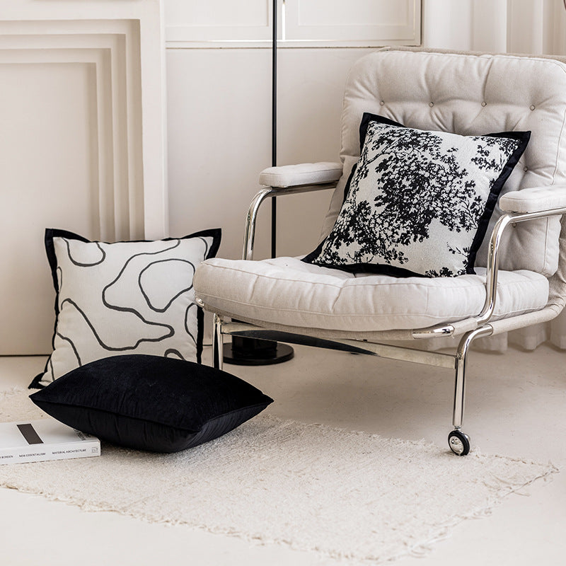 Minimalist Black - White Art Pillow Set | Mixed Sizes | Wabi - Sabi Living Room Decor