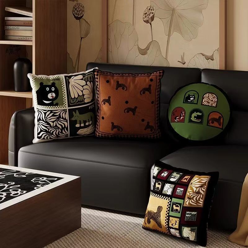 Animal Pattern Pillow Cover Set – Creative Cartoon Cushion Covers for Sofa, Bedroom, and Home Decoration