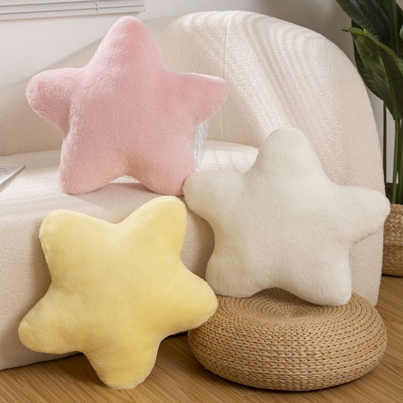 Cute Star Shaped Plush Pillow 3-Piece Set – Decorative Cushions for Sofa, Bedroom & Kids Room