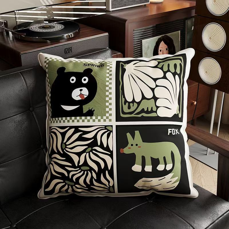 Animal Pattern Pillow Cover Set – Creative Cartoon Cushion Covers for Sofa, Bedroom, and Home Decoration