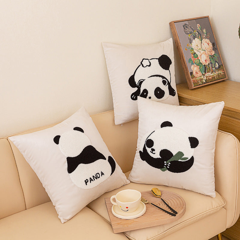 Cute Panda Pillow Cover Set – Decorative Cushion Covers for Sofa, Bedroom, and Living Room