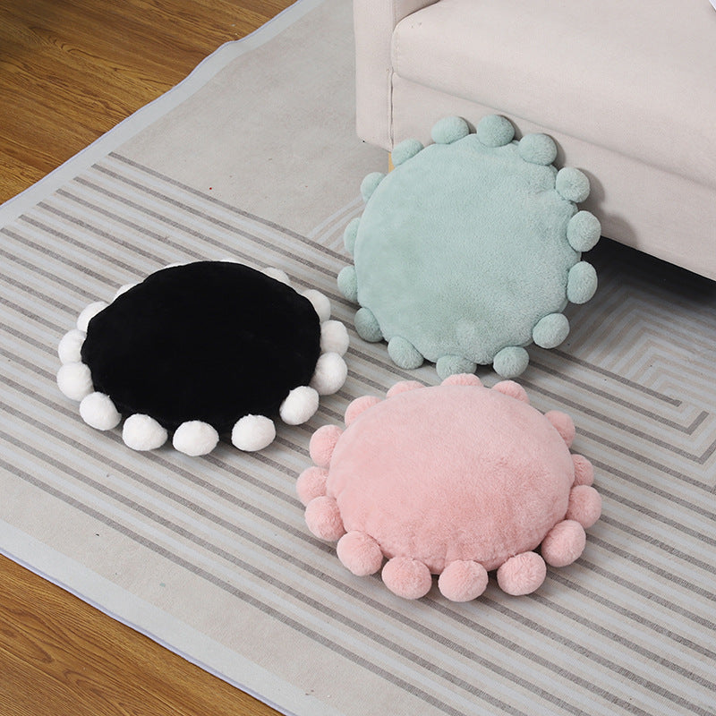 Round Plush Polka Dot Cushion 3-Piece Set – Soft Decorative Throw Pillows for Sofa & Bedroom