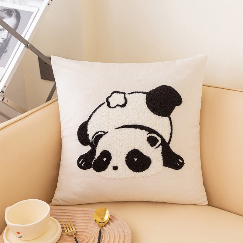 Cute Panda Pillow Cover Set – Decorative Cushion Covers for Sofa, Bedroom, and Living Room