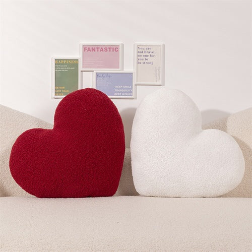 Set of 2 Heart-Shaped Throw Pillows – Decorative Cushions for Sofa, Bed, Couples, and Home Décor