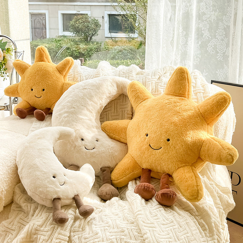 Sun & Moon Plush Pillow Set – Cute Cartoon Cushions for Sofa, Bedroom, and Home Decoration