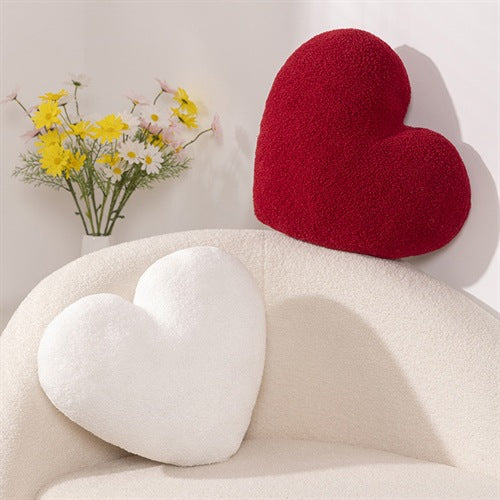 Set of 2 Heart-Shaped Throw Pillows – Decorative Cushions for Sofa, Bed, Couples, and Home Décor