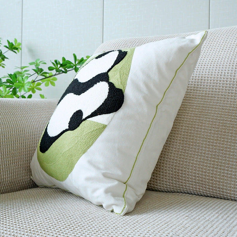 Cute Panda 3D Embroidered Pillow Set | 2 Pcs 45×45cm | Living Room Sofa Healing Cushions | Panda - Themed Home Decor
