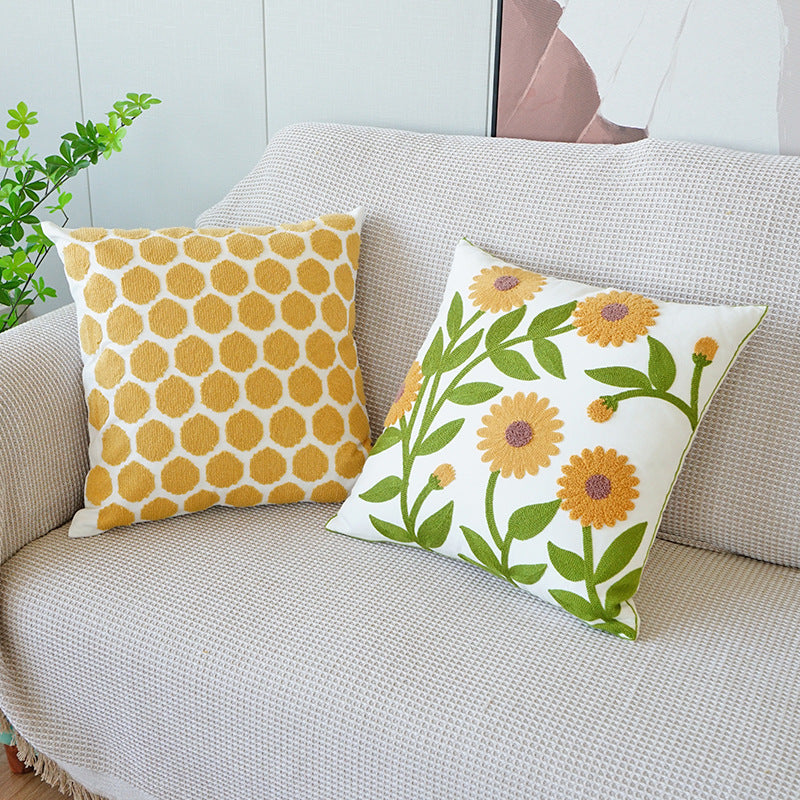 Cute Duck & Rustic Pillow Set | Living Room Sofa Healing Cushion Combo