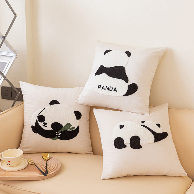Cute Panda Pillow Cover Set – Decorative Cushion Covers for Sofa, Bedroom, and Living Room