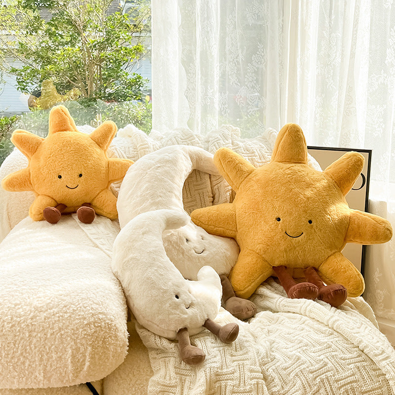 Sun & Moon Plush Pillow Set – Cute Cartoon Cushions for Sofa, Bedroom, and Home Decoration